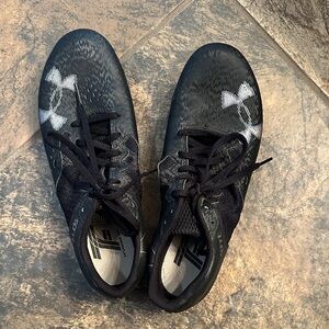 Under Armour Black and White track spikes